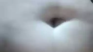 Cute chubby Indian GF lifting nighty and showing pussy