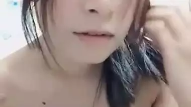 Indian deep cleavage girl seducing lover with boob show