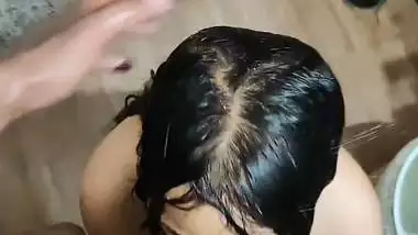 Blowjob under show by horny submissive desi girl