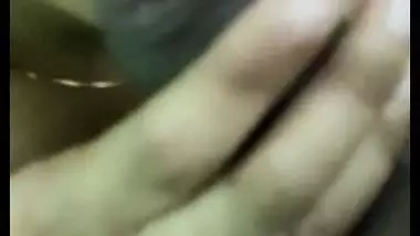 Man blindfolds the lady and gets an Indian blowjob