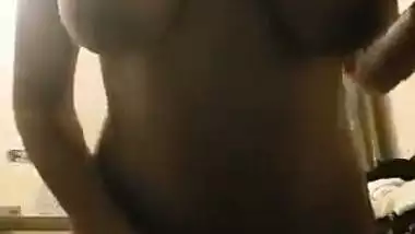 Big boob girl removes towel and exposes herself on camera