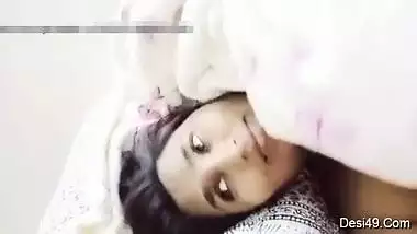 Pretty Desi female wakes up with the idea of filming XXX video