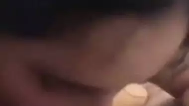 Delhi girl goes down and gives an erotic Indian blowjob