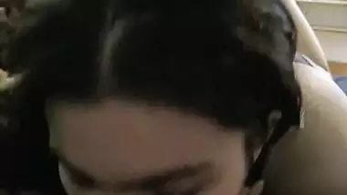 Cute girl sucking dick and balls of boyfriend viral MMS