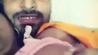 Indian uncovers her full XXX tits for sex partner who touches them