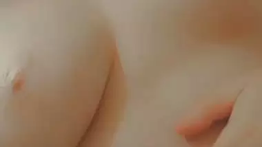 Brown hair girl cute boobs showing selfie MMS