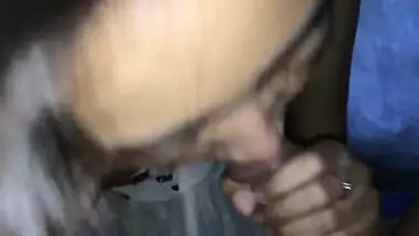 Newly married Indian wife giving blowjob