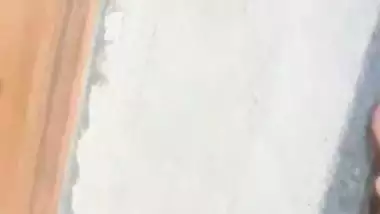 Young maid nude bath and drying her body with towel