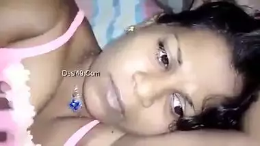 Indian man playing with large tits and filming for home porn video