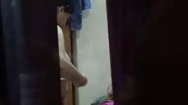 Sexy ass mom dress change caught by son from next room