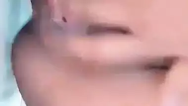 Girlfriend rubbing boobs and hairy pussy FSI nude