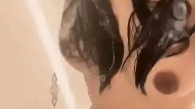 Cute girlfriend bathing and nude fingering videos compile