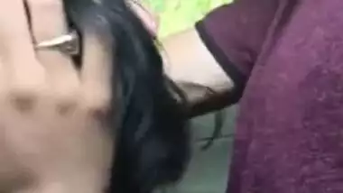 Skinny Paki chick gags on boyfriend's erect XXX fuckstick in his car