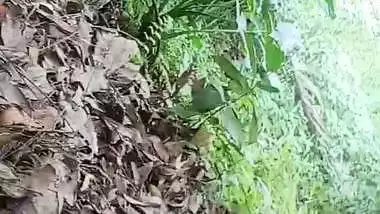 Neighbor Bengali aunty bathing outdoor caught on camera