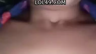 Dark nipples desi girlfriend on video call topless at night